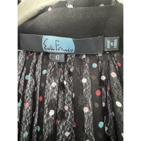 Anthropology EVA FRANCO Haven Ruffle Polka Dot Collar TUNIC DRESS BLACK 6 - Picture 7 of 14